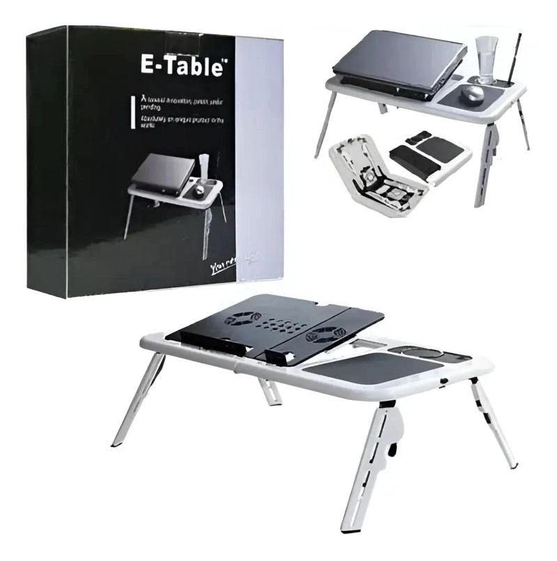 MESA PLEGABLE PARA NOTEBOOK CON VENTILADORES Y PORTA VASOS - 6
