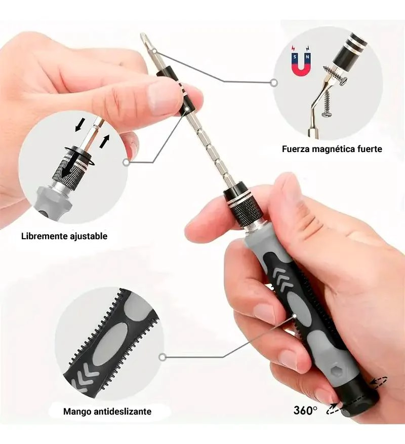 SET DE DESTORNILLADORES DE PRECISION CON 115 PIEZAS PARA REPARACIONES - 4