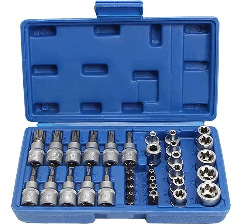 SET DE DADOS TORX Y HEMBRA DE 34 PIEZAS CON ESTUCHE - 1