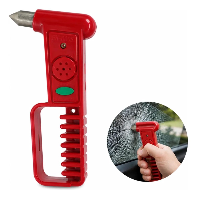 MARTILLO DE EMERGENCIA CON ALARMA Y PUNTA ROMPEVIDRIOS - 1