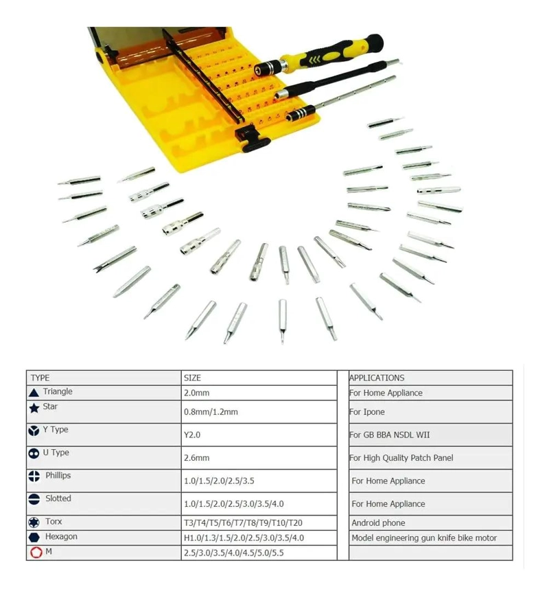 JUEGO DE DESTORNILLADORES DE PRECISION CON 45 PIEZAS PARA ELECTRONICA - 2
