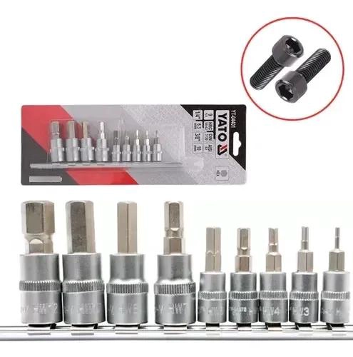 SET DE DADOS MACHO HEXAGONAL 1/4 Y 3/8 - 9 PIEZAS - 2