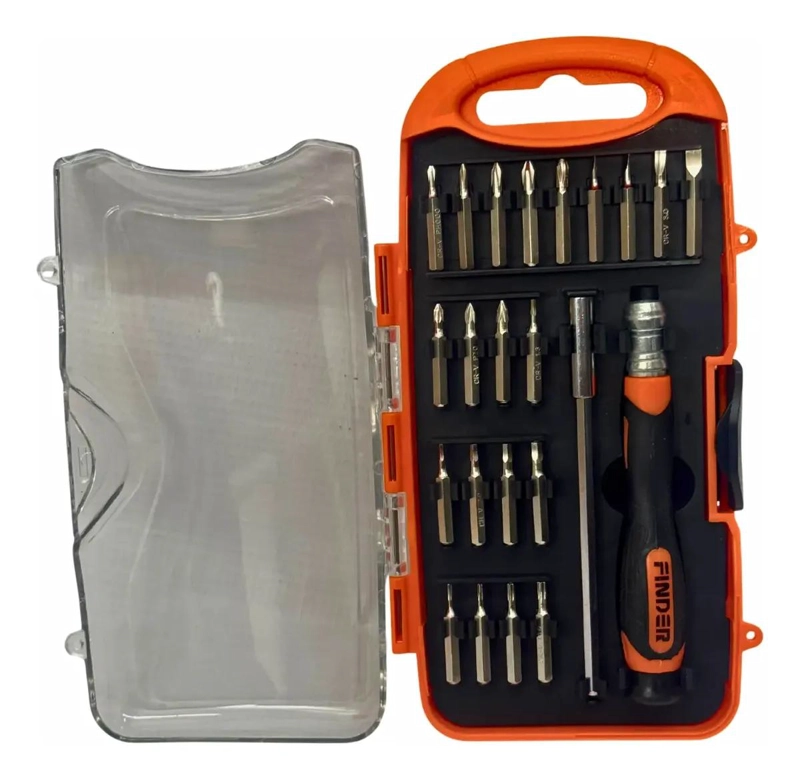 SET DE DESTORNILLADORES Y PUNTAS DE PRECISION 23 PCS - 1