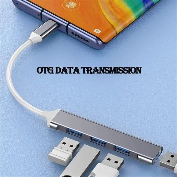 HUB TIPO C CON 4 PUERTOS USB 3.0 DE ALUMINIO - 3