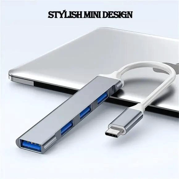 HUB TIPO C CON 4 PUERTOS USB 3.0 DE ALUMINIO - 4