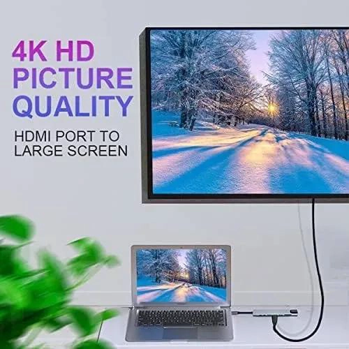 ADAPTADOR HUB USB TIPO C 8 EN 1 CON SALIDA HDMI 4K Y RJ45 - 3