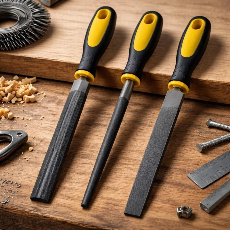 SET DE 3 LIMAS PARA MADERA Y METAL CON MANGO DE 30 CM - 3