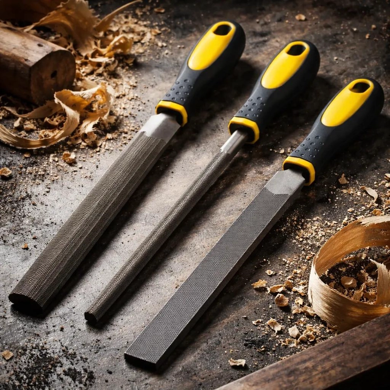 SET DE 3 LIMAS PARA MADERA Y METAL CON MANGO DE 30 CM - 4