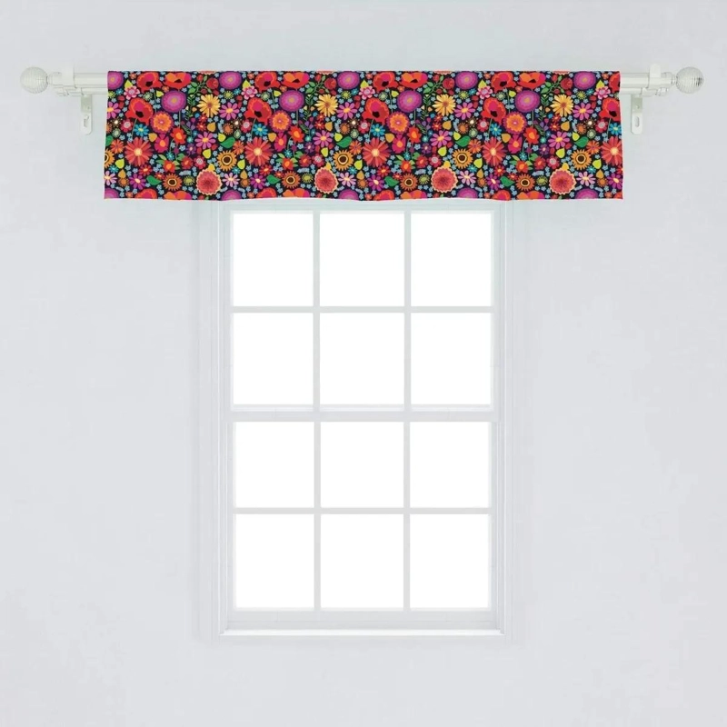 CENEFA FLORAL PARA VENTANA EN TONOS CALIDOS CON ASTERES - 2