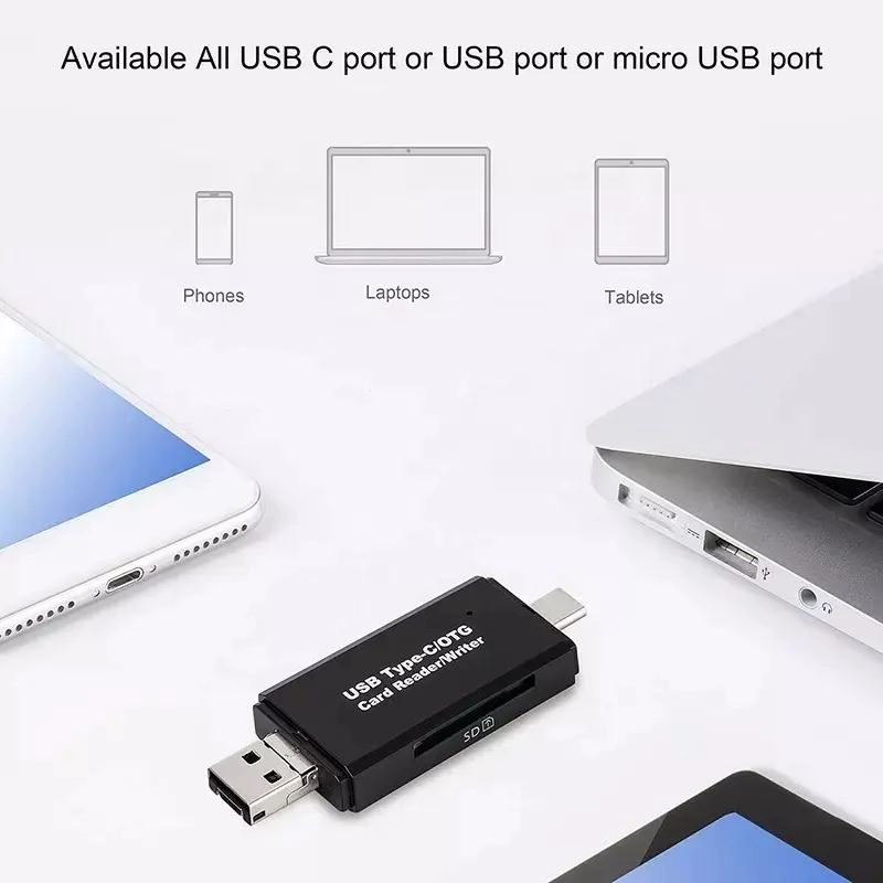 LECTOR DE TARJETAS 3 EN 1 USB C Y USB A PARA MICRO SD - 3