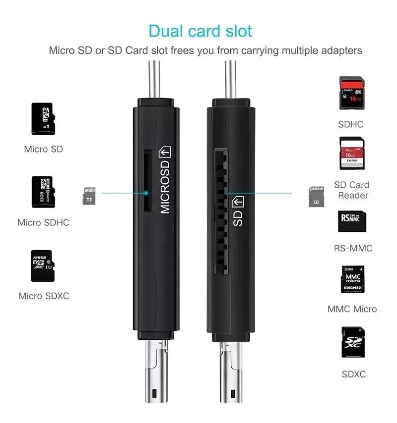 LECTOR DE TARJETAS 3 EN 1 USB C Y USB A PARA MICRO SD - 4