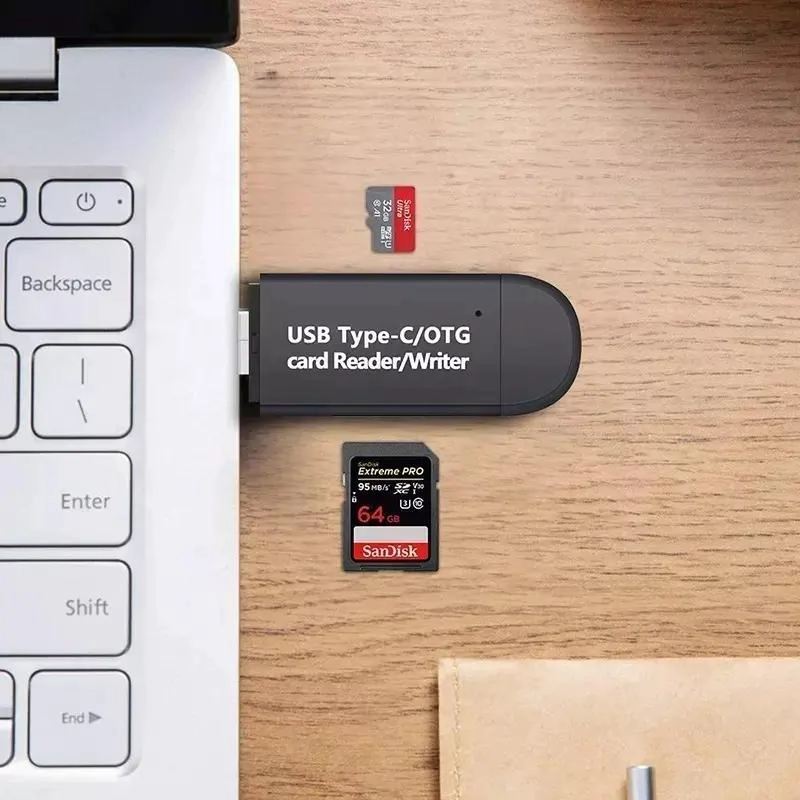 LECTOR DE TARJETAS 3 EN 1 USB C Y USB A PARA MICRO SD - 5