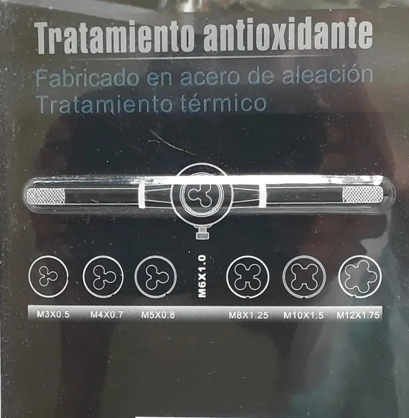 SET DE TERRAJAS HEMBRA DE ACERO ALEACION 8 PIEZAS - 2