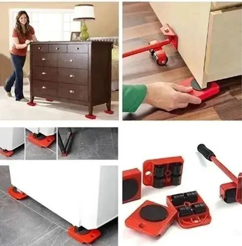 JUEGO DE HERRAMIENTAS PARA MOVER MUEBLES PESADOS CON RUEDAS - 7