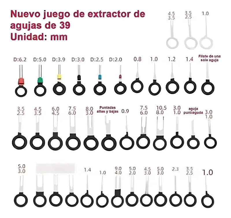 KIT DE HERRAMIENTAS EXTRACTORAS DE TERMINALES CON 39 PIEZAS - 2