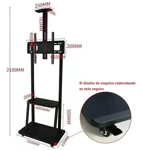 SOPORTE MOVIL PARA TV DE 32 A 70 PULGADAS CON RUEDAS - 2