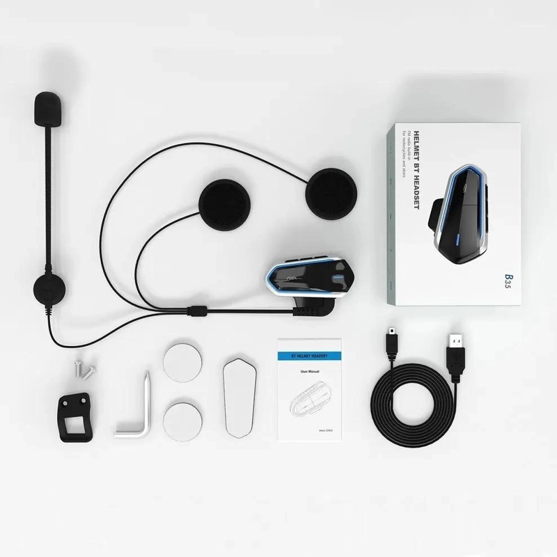 AURICULARES BLUETOOTH PARA MOTOCICLISMO CON RADIO FM Y MICROFONO - 8