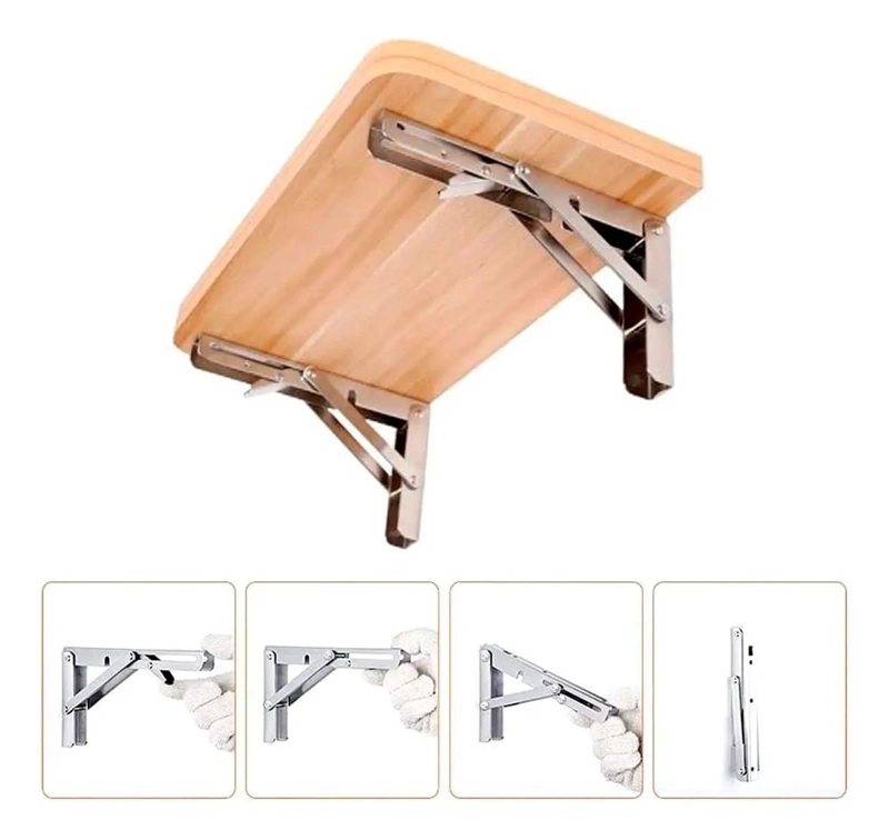 SOPORTE PLEGABLE TRIANGULAR DE ACERO INOXIDABLE RESISTENTE - 3