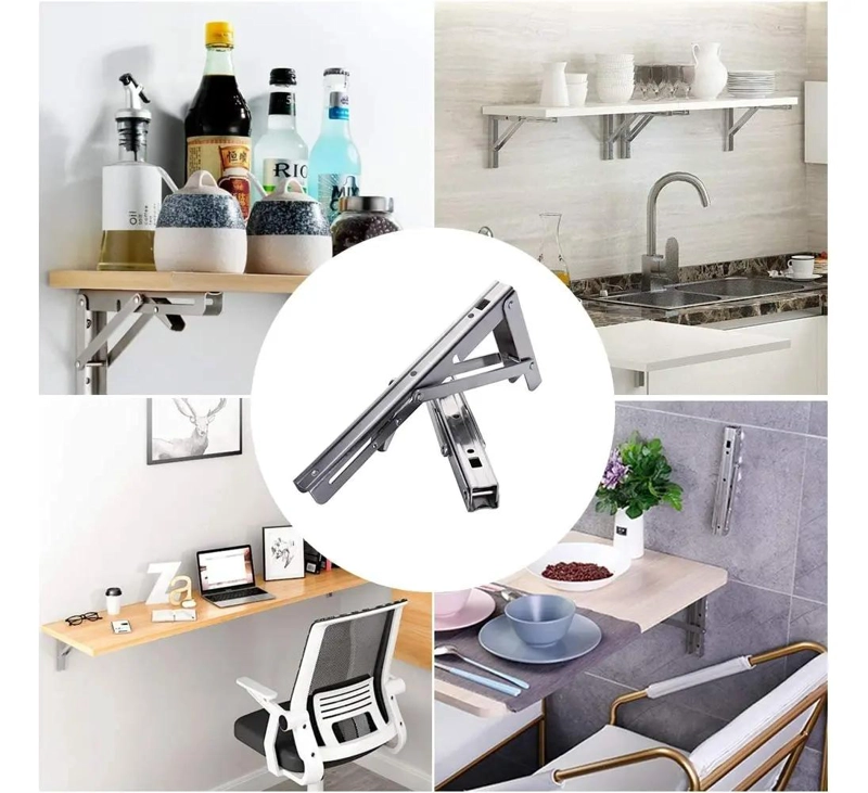 SOPORTE PLEGABLE TRIANGULAR DE ACERO INOXIDABLE RESISTENTE - 4