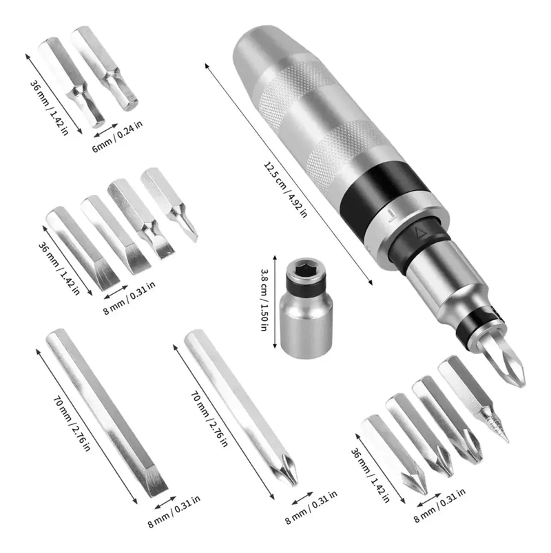 KIT DE 13 DESTORNILLADORES DE IMPACTO PARA REPARACIONES - 4