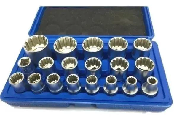 JUEGO DE DADOS POLIGONALES 19 PIEZAS 8MM A 32MM - 1