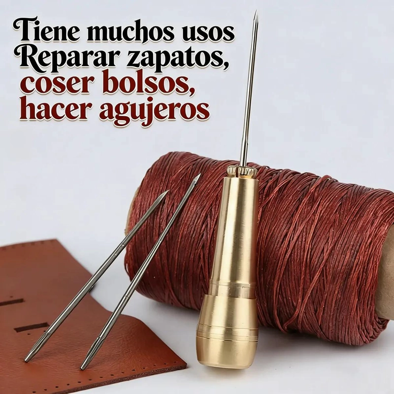 JUEGO DE PUNZONES PARA COSER CUERO Y LONA CON AGUJAS INTERCAMBIABLES - 7