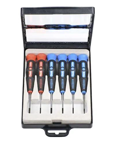 KIT DE DESTORNILLADORES DE PRECISION ACERO CRV 6 PIEZAS - 1