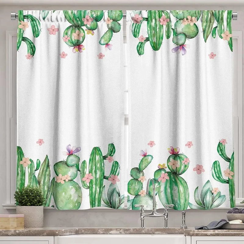 CORTINAS DE COCINA ESTILO MEXICANO CON FLORES ROMANTICAS - 1