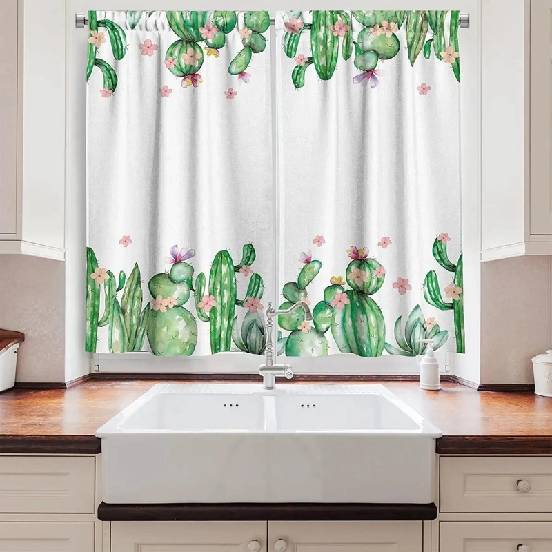 CORTINAS DE COCINA ESTILO MEXICANO CON FLORES ROMANTICAS - 2