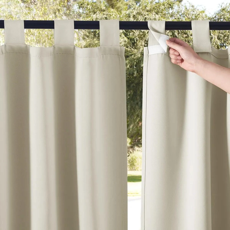 CORTINAS IMPERMEABLES PARA PATIO CON 2 PANELES OSCURECEDORES - 1