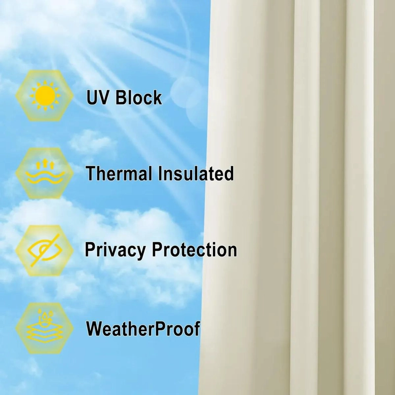 CORTINAS IMPERMEABLES PARA PATIO CON 2 PANELES OSCURECEDORES - 5