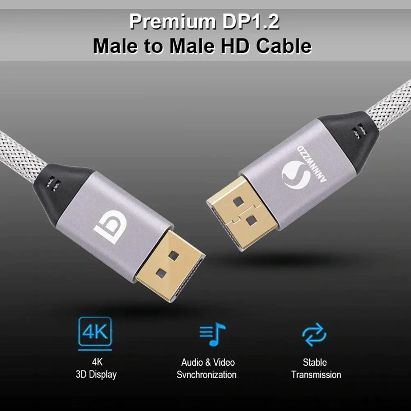 CABLE DISPLAYPORT 4K 60HZ PARA VIDEO Y JUEGOS - 2