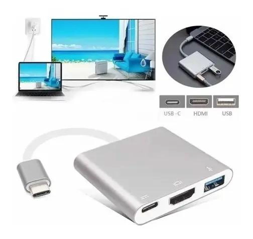 ADAPTADOR USB-C HDMI 3 EN 1 CON PUERTOS USB Y TIPO C - 6