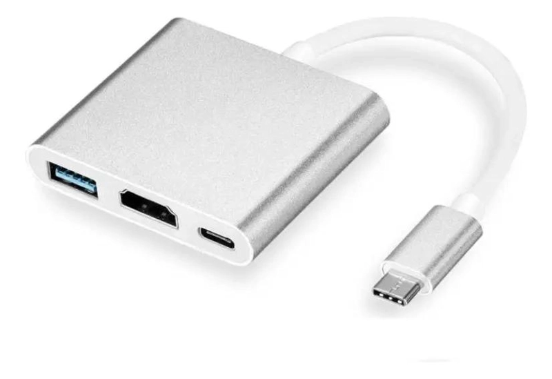 ADAPTADOR USB-C HDMI 3 EN 1 CON PUERTOS USB Y TIPO C - 9