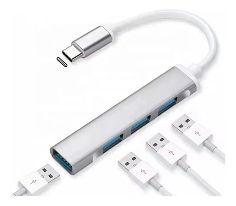 ADAPTADOR HUB USB TIPO C 4 PUERTOS 3.0 COMPACTO - 4
