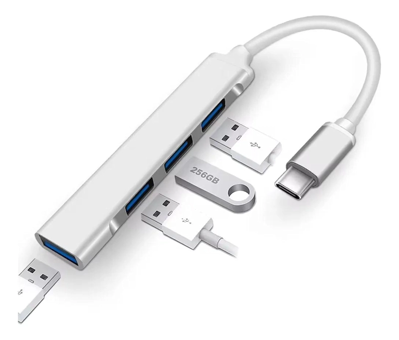 ADAPTADOR HUB USB TIPO C 4 PUERTOS 3.0 COMPACTO - 5