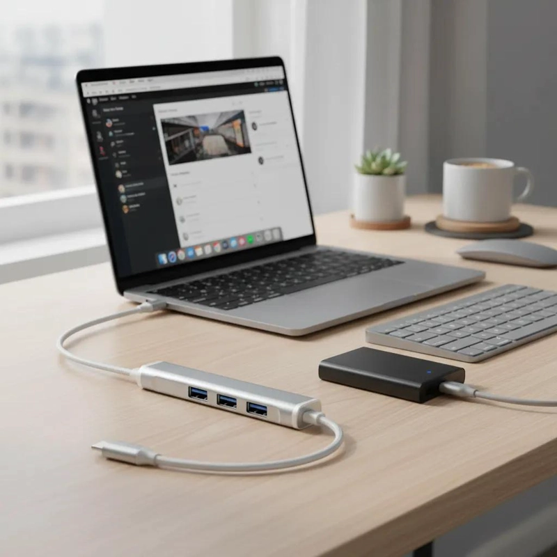 ADAPTADOR HUB USB TIPO C 4 PUERTOS 3.0 COMPACTO - 7
