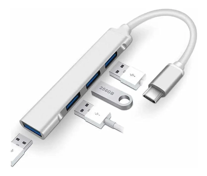 ADAPTADOR USB TIPO C A 4 PUERTOS USB 3.0 COMPACTO - 1