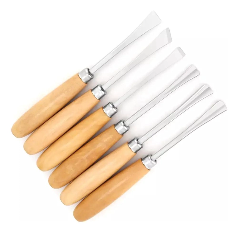 JUEGO DE CINCELES PARA TALLAR MADERA 6 PIEZAS CON MANGOS ERGONOMICOS - 2