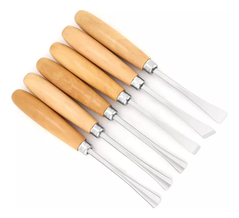 JUEGO DE CINCELES PARA TALLAR MADERA 6 PIEZAS CON MANGOS ERGONOMICOS - 4