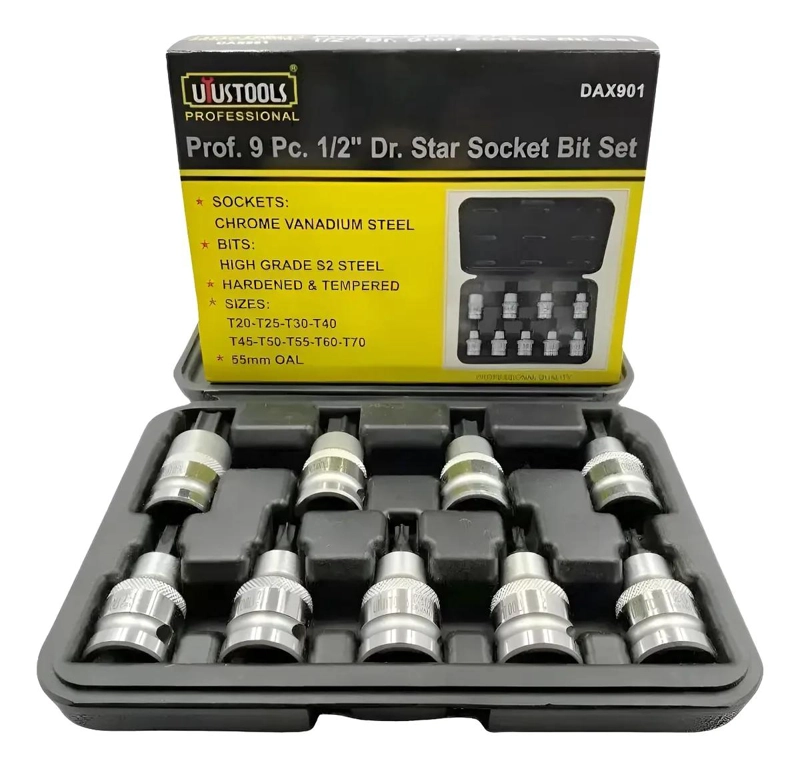 SET DE DADOS TORX 9 PIEZAS 55MM - 1