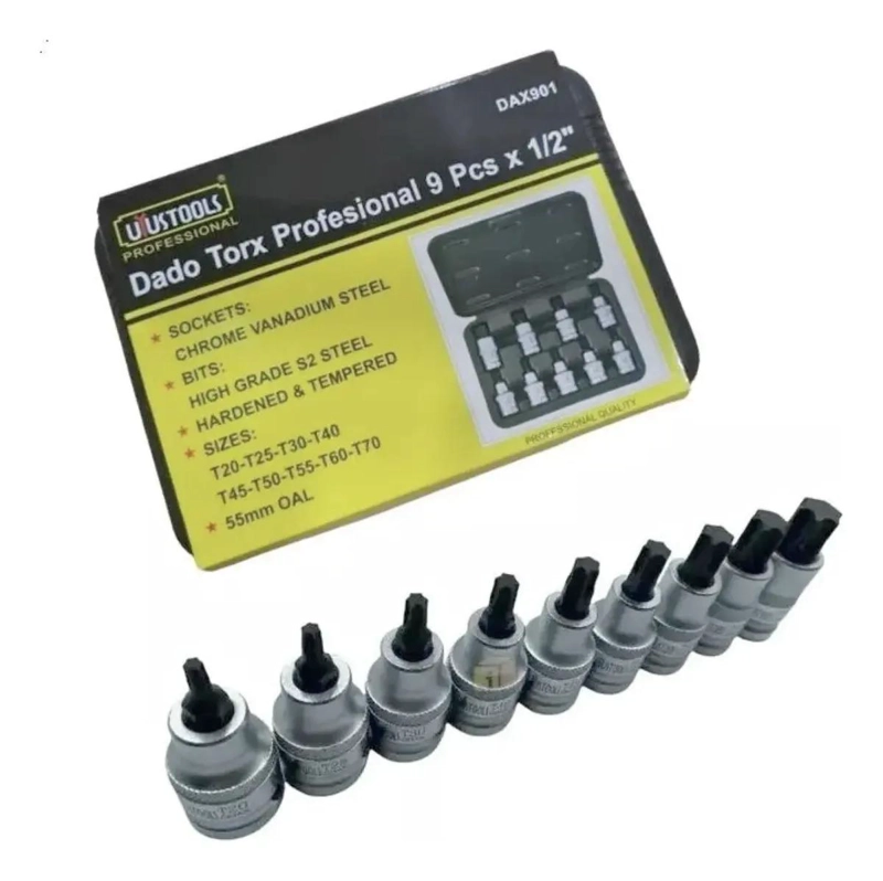 SET DE DADOS TORX 9 PIEZAS 55MM - 3