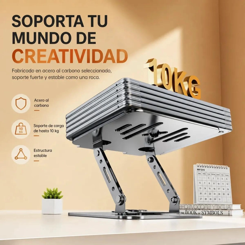 SOPORTE AJUSTABLE PLEGABLE PARA NOTEBOOK DE ACERO CARBONO - 2