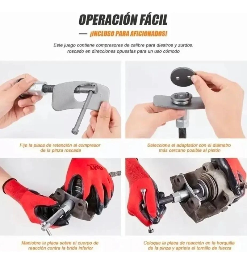 KIT DE HERRAMIENTAS PARA COMPRESION DE PISTONES DE FRENO 21 PIEZAS - 3
