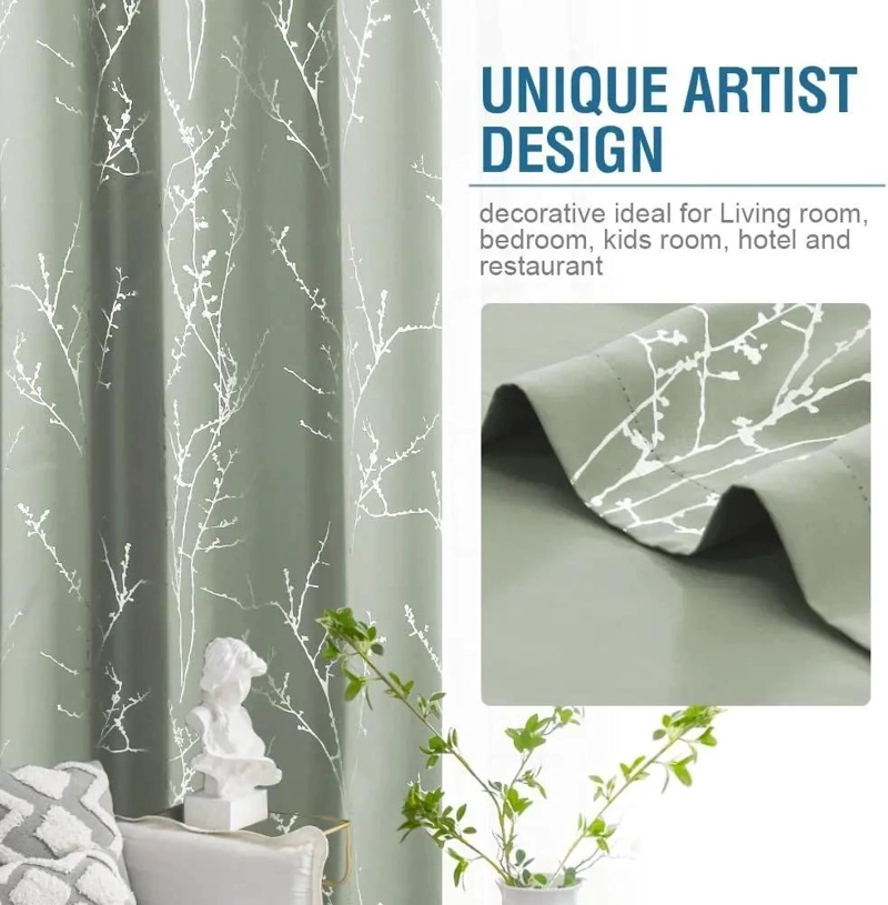 CORTINAS OPACAS CON ESTAMPADO DE ALUMINIO PARA DORMITORIO - 5