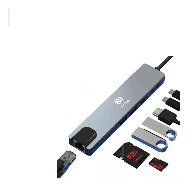HUB USB TIPO C 8 EN 1 CON HDMI, LAN Y SD PARA MAC Y PC - 2