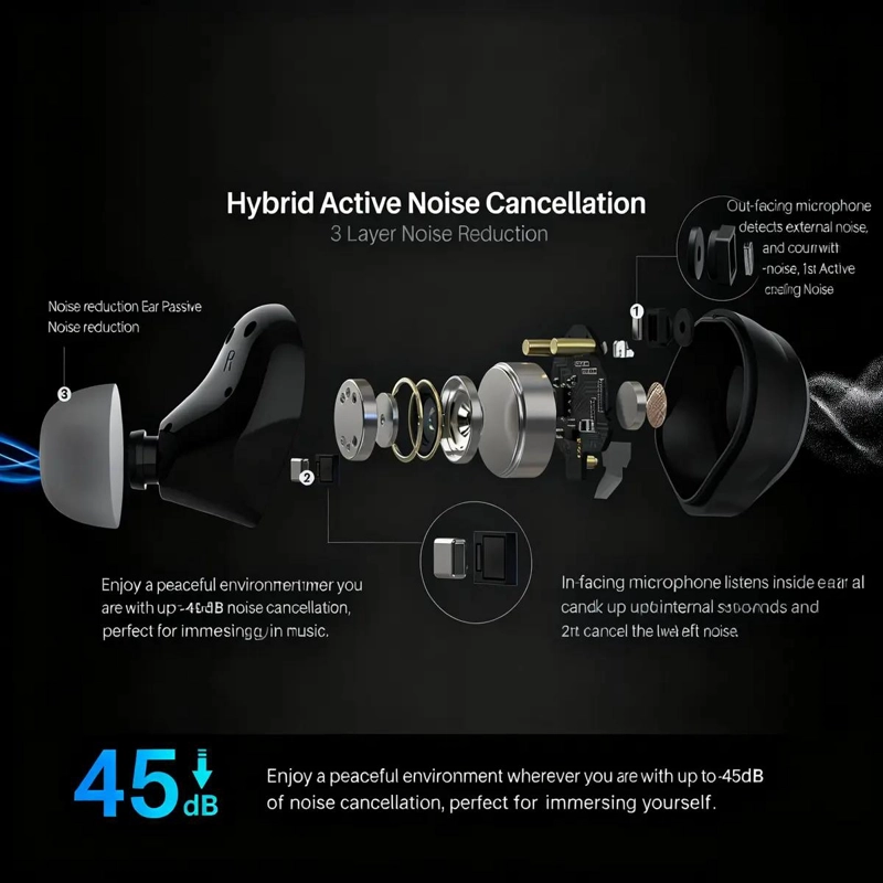 AUDIFONOS INALAMBRICOS CON CANCELACION DE RUIDO Y AUTONOMIA EXTENDIDA - 6