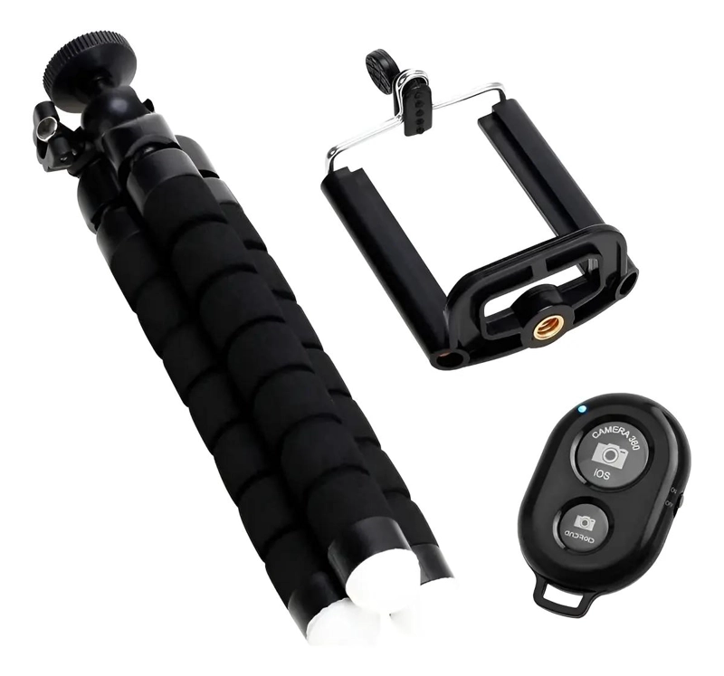TRIPODE FLEXIBLE PARA CELULARES CON CONTROL REMOTO BLUETOOTH - 1