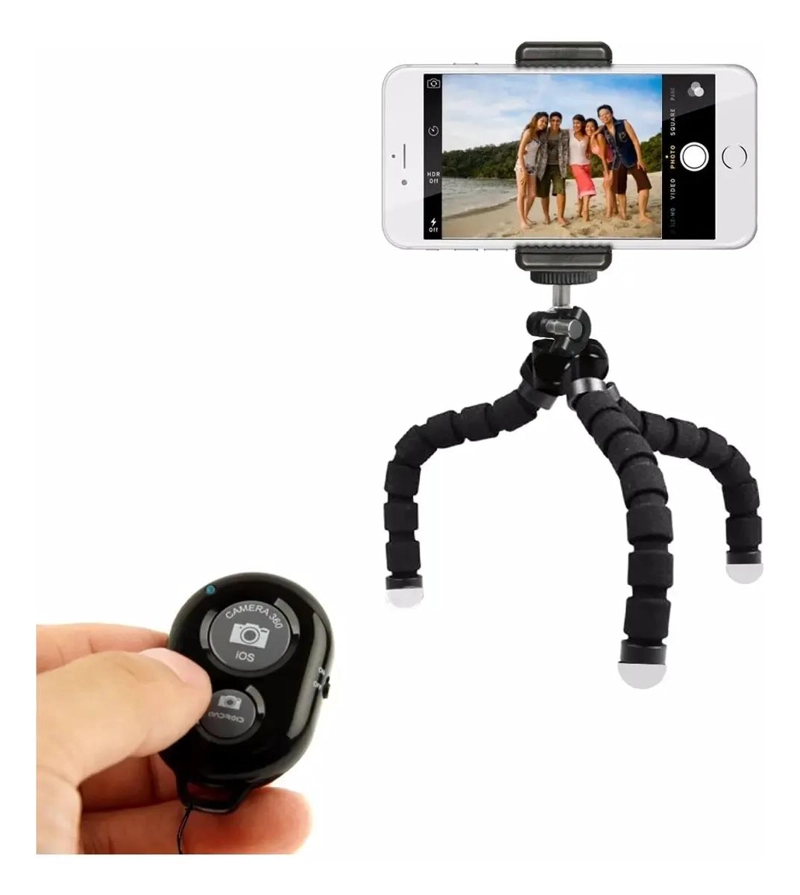 TRIPODE FLEXIBLE PARA CELULARES CON CONTROL REMOTO BLUETOOTH - 3