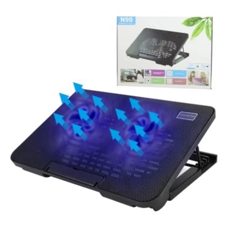 BASE ENFRIADORA PARA LAPTOPS CON VENTILADORES AJUSTABLES Y USB - 5